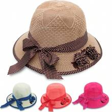 Beach Hat Girl Kids Floppy Toddler Wide Brim Pool Outing - Hoa hồng đậm - Xem 2