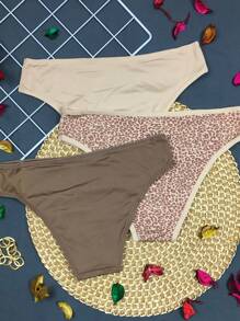Del Rio Microfiber Bikini Set 3 Basic And Printed Panties - 鏽棕色 - 查看 3