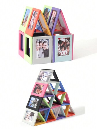 10 stuks/5 stuks set kleurrijke magnetische fotolijsten, 3 inch koelkastmagneten fotoalbum, voor familieherinneringen fotoweergave, compatibel met Fujifilm-foto's - Thuiskamer, Woonkamer, Kantoorinrichting, Valentijnsdag, Nieuwjaarscadeau