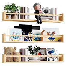 2/3/5pcs Nursery Book Shelves, 16.5/23.6/32 Inch Floating Bookshelves For Wall, Wall Hanging, Wall Art, Fall Decor Home, Solid Board Wall Mounted Shelves For Books, Crafts And Decor StorageRoom Decor - Multicolor - View 17