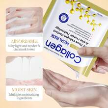 TOEDO 5/10 件装抗皱胶原蛋白面膜保湿抗衰老修复亮白护肤面膜面膜护肤品 - 彩色 - 查看 11