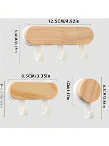 1 个木质粘合挂钩 - 易于安装，无需钻孔，可粘在门、窗、衣服、厨房墙壁上，非常适合悬挂钥匙、包包等 - 壁挂式，休闲风格 - 彩色 - 查看 9