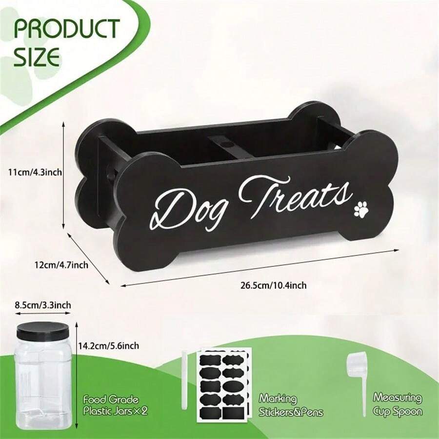 1 Pc 10.4 Inch Wooden Dog Food Storage Container Household Pet Snack