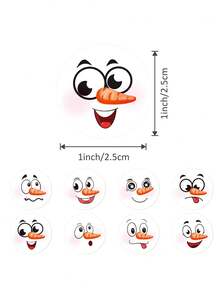 500pcs/Roll Christmas Gift Stickers, Snowman Stickers, Cartoon Cake & Dessert Box Stickers - Multicolor - View 8