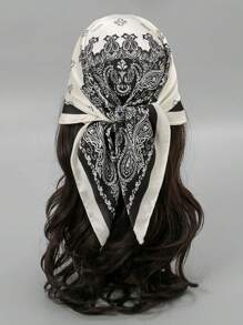 1pc Paisley Printed Bandana Headband Handbag Decoration Silk Square Scarf Suitable For Daily Use Bandana,Hair Band,Head Band Ideal For Dressing Up Your Look
