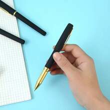 1 支子弹头黑色哑光圆珠笔，水性墨水，适用于办公、学习、考试 - 黑色 - 查看 6