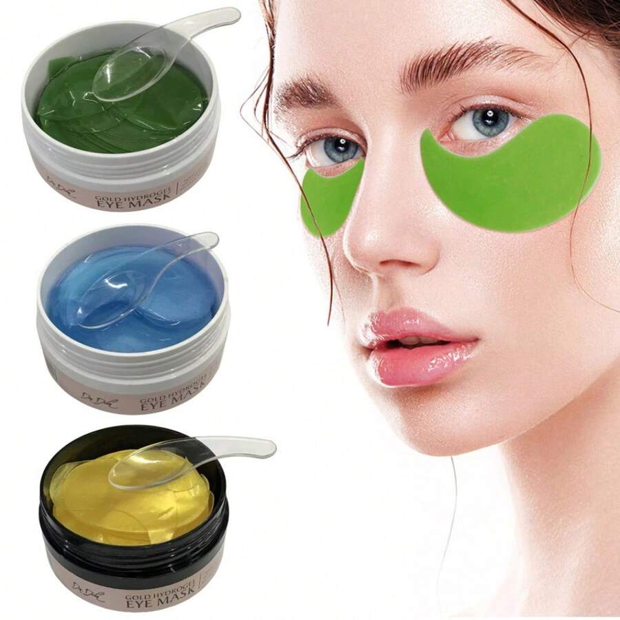 Kit 60 Masks Treats Dark Circles Collagen Anti-Wrinkle Adhesive Gel Pads Skin Care Eye Treatment Facial Mask - Màu ngẫu nhiên - Xem 1