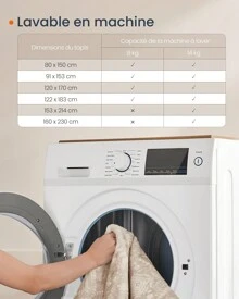 SONGMICS Tapis Décoratif, Tapis de Chambre 80 x 150 cm, Tapis de Salon, Tapis antidérapant, pour Salon, Lavable en Machine, Style Bohème, Beige Cappuccino - Beige - Voir 5