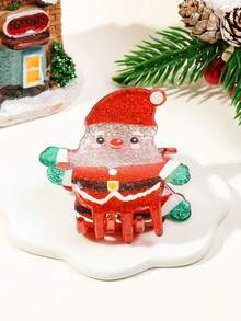 1 kẹp tóc trang trí Giáng sinh - Kẹp tóc lấp lánh dễ thương hình ông già Noel, cây thông Noel, người tuyết, lớp hoàn thiện mờ, tuyệt vời cho vẻ ngoài ngày lễ, tiệc tùng - Nhiều màu - Xem 3