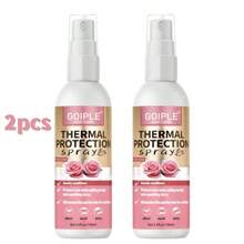 Goiple 热保护护发喷雾，保护头发免受直板夹和吹风机的损伤，抚平毛躁，增添光泽，蕴含玫瑰提取物，免洗护发喷雾，适用于卷发、波浪发、直发和假发（100毫升/200毫升） - 粉色 - 查看 14