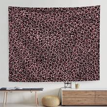 1 件粉色豹纹图案挂毯，适用于客厅、卧室、办公室、家居装饰、派对装饰的涤纶壁挂装饰，具有垂坠效果的矩形厨房壁挂布。配有 3 个墙钉和 2 个夹子。，房间装饰，房间旗帜，挂毯，壁挂，粉色挂毯 - 彩色 - 查看 2