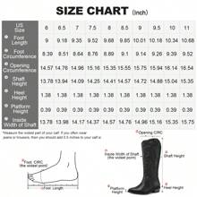 PENNYSUE Women Cowboy Boots Mid Calf Cowgirl Boots Embroidered Western Pointed Toe Chunky Heel Pull On Knee High Boots - màu đen - Xem 6