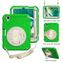 1 Ốp lưng tương thích với iPad Air4/5 Gen 10.9''/11'' thế hệ thứ 1/2/3/4, 10/9/8/7/6/5''/ 9.7'', Ốp lưng chống sốc có ngăn đựng bút chì [Dây đeo tay xoay 360°] & Chân đế, Ốp lưng tương thích với iPad Mini 6 Mini 7 8.3, iPad Air2/Pro/5/6 9.7, iPad 7/8/9 10.2 (Màu hồng) - Quả xanh và trắng - Xem 19