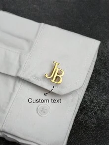 个性化首字母袖扣，定制姓名袖扣，结婚礼物，男士礼物，不锈钢袖扣 - 袖扣 - 查看 2