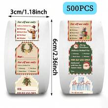 500 CÁI Cuộn Nhãn Dán Quà Tặng Giáng Sinh 10 Kiểu Nhãn Dán Ngày Lễ Vui Vẻ Quà Tặng Tiệc Giáng Sinh Vui Vẻ Nhãn Dán Bình Nước Bằng Nhựa Vinyl (500 CÁI Mỗi Cuộn) - Nhiều màu - Xem 2