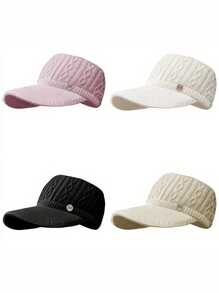 Aylhfo 1pc Autumn/Winter New Women's Elastic Knitted Ponytail Baseball Hat With Ear Protection Device Autumn/Winter Thick Windproof And Warm Knitted Hat Lightweight Sunshade Hat Women's Fashion Clothing Accessories