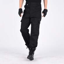Heavy Duty Military Tactical Pants Lightweight Tactical Pockets, Men's Training Pants. - 黑色 - 查看 2