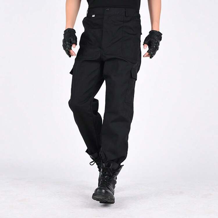 Heavy Duty Military Tactical Pants Lightweight Tactical Pockets, Men's Training Pants. - 黑色 - 查看 2