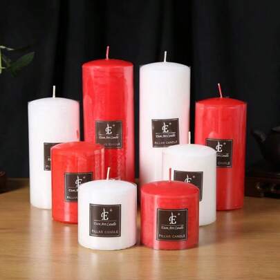 Holiday Party Cylindrical Candles, European Style Wedding Decor Gift Candles For Hotel, Dining Room Table