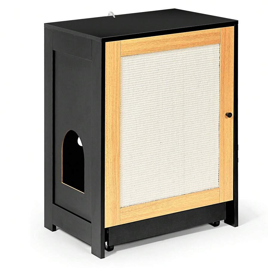 Stylish Cat Litter Box Enclosure And Hidden Washroom Furniture With