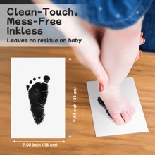 Milestone Inkless Hand And Footprint Kit, Newborn Baby Footprint Ink Pad For Dog Paw Print Kit, Clean Touch Baby Foot Printing Kit, No Ink Baby Footprint Ink Pad, Newborn Inkless Pad Baby Shower Easter Gifts Things For Girls/Boys - Black - View 5