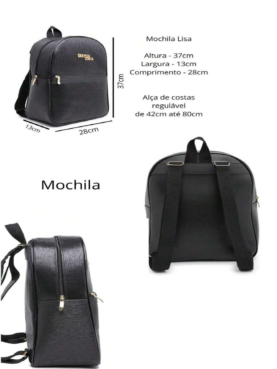 Large Women's Fashion Modern Reinforced Plain School Backpack SHEIN USA