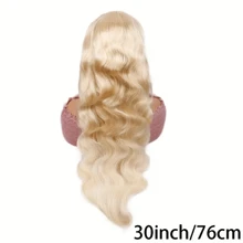 Pelucas de cabello humano con cierre de encaje HD de 26 pulgadas y 5 x 5, peluca sin pegamento con cierre 613 para mujer, peluca con frente de encaje 613 con ondas corporales, cabello humano con pelo de bebé, densidad del 180 % - S613 - Ver 5
