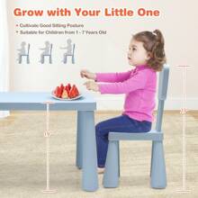 Homasis Kids Table & 2 Chairs Set Toddler Activity Play Dining Study Desk Baby Gift - Màu xanh lam - Xem 5
