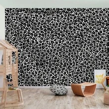 1pc Black & White Leopard Print Tapestry, Polyester Wall Hanging Decor For Living Room, Bedroom, Office, Home Decor, Party, Rectangular Printed Kitchen Wall Hanging Cloth With Drape, Comes With 3 Wall Nails & 2 Clips, Room Decor, Flags For Room, Tapestry Wall Tapestry