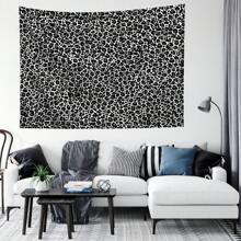 1pc Black & White Leopard Print Tapestry, Polyester Wall Hanging Decor For Living Room, Bedroom, Office, Home Decor, Party, Rectangular Printed Kitchen Wall Hanging Cloth With Drape, Comes With 3 Wall Nails & 2 Clips, Room Decor, Flags For Room, Tapestry Wall Tapestry