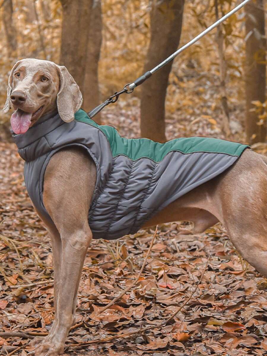 1 pieza Chaleco de invierno ajustable y cálido para mascotas, adecuado para mascotas de tamaño mediano a grande