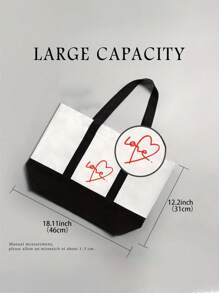 Bolsa de lona personalizada con costura de foto contrastante, bolso de mano ligero y de moda, bolsa plegable de almacenamiento, bolso de hombro para ir y venir, bolsa de compras de gran capacidad, adecuado para uso diario, puede ser un regalo para familiares y amigos, todo propósito, gran capacidad, versátil, casual, básico, personalizado, único, para aniversarios, para cumpleaños, para vacaciones/viajes, para exteriores/salidas/viajes/senderismo/estadio/deportes/escalada, para negocios/traslado/trabajo/oficina - Blanco - Ver 4