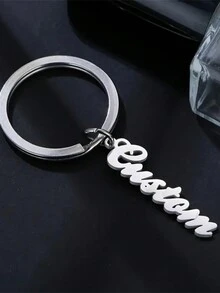 Móc khóa tùy chỉnh Tên tùy chỉnh Móc khóa bằng thép không gỉ khắc phong cách độc đáo Quà tặng lý tưởng cho nam và nữ - Vàng - Xem 4