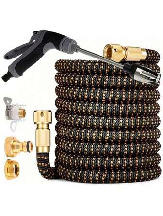 1 pezzo Pistola per lavaggio auto portatile ad alta pressione con set tubo flessibile da giardino ad espansione automatica