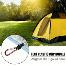 5Pcs/10Pcs Tarp Clip Windproof Clamp With Carabiner, Awning Clamp Set For Awnings Outdoor Camping Caravan Canopies Tent Strengthen The Firmness Of The Tent Canopy Outdoors To Prevent Strong Winds. High Strength Material, Sturdy And Durable