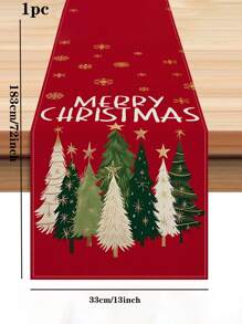 1 Khăn trải bàn Giáng sinh hình chữ nhật màu đỏ, 13/72 inch có họa tiết cây thông Noel và bông tuyết, thích hợp cho ăn uống trong nhà và ngoài trời, trang trí trang trại lễ hội, - Đỏ - Xem 2