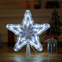 1 件圣诞树顶星，圣诞树顶星带灯 LED 夜灯树顶电池供电圣诞树顶星，适用于树木、圣诞树装饰、派对 - 彩色 - 查看 16