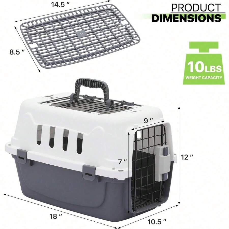 22 Inch HardSided Plastic Dog Carrier, 2Door TopLoading Kennel For