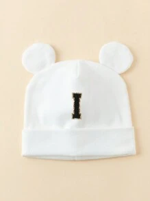 1 件儿童针织无檐小便帽，带 26 个英文字母耳朵，男女通用婴儿男孩女孩保暖透气 Y2K 时尚休闲帽，适合秋冬日常穿着，服装 - 白色 - 查看 18