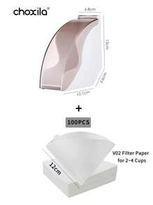 choxila 1pc Coffee Filter Holder, Coffee Filter Storage With Dustproof Cover, Coffee Filter Paper Dispenser Rack, Coffee Filter Box For Coffee Shop, Home, Office, Capacity Of 200pcs Cone Coffee Filters