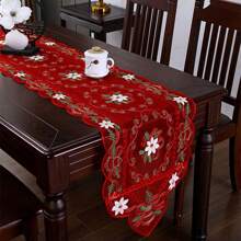 网布精致水溶镂空蕾丝，多彩刺绣工艺，厨房桌旗，防污桌带，桌垫，餐垫，家居装饰，节日装饰，派对婚礼系列桌旗家居装饰桌旗 - 彩色 - 查看 15