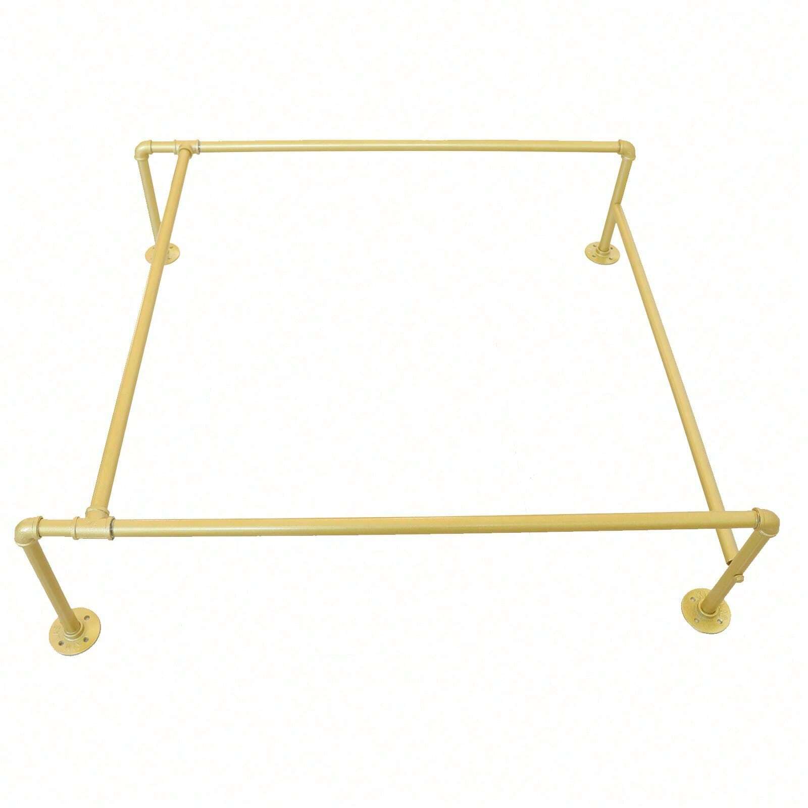Gold Iron Industrial Pipe Wall Mounted Clothing Rack Wedding Dress