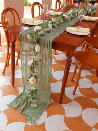 1 szt. Bali Sheer Obrus, Boho Style Romantyczny Wiejski Obrus Na Wesele, Urodziny, Święto Dziękczynienia, Dekoracja Bożonarodzeniowa, Stół Jadalny, Toaletka, Wystrój Domu, Dekoracja Na Imprezę