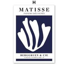 1pc Retro Matisse Abstract Leaf Flower Wall Art Print Canvas Painting Nordic Poster Wall Picture For Living Room Interior Decoration No Frame - Multicolor - View 35