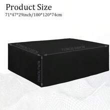 Waterproof Garden Rectangular Furniture Cover - Durable Polyester Oxford Fabric Patio Table And Chair Cover With Tie Backs, UV Protection, Durable Non-Woven, All-Weather Waterproof, Black