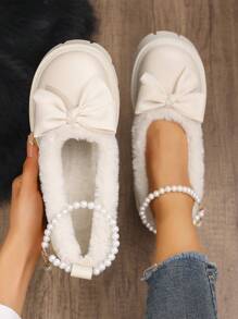 2024 Neues Design Damen Winter Schleifen & EPE Schaum Loafers