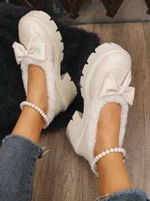 2024 Neues Design Damen Winter Schleifen & EPE Schaum Loafers