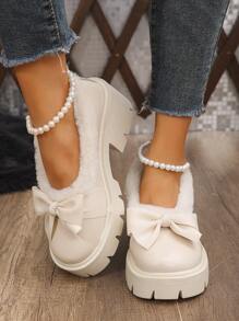2024 Neues Design Damen Winter Schleifen & EPE Schaum Loafers