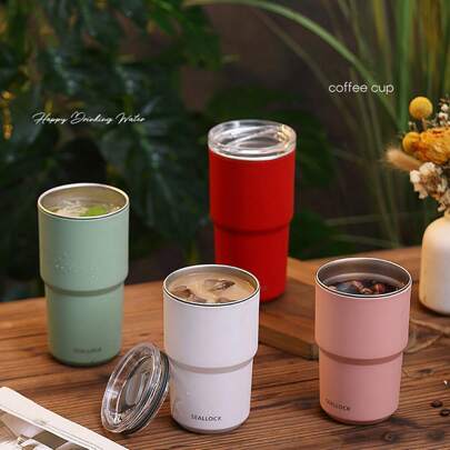 304 Stainless Steel Water Bottle, Portable Office Vacuum Insulated Cup, Coffee Mug, Double-Wall Travel Tumbler, Tea Cup, Car Water Bottle, Plastic Shell, Keeps Drink Hot/Cold 0-3 Hours, Suitable For Outdoor Activities, Camping, Hiking, Car, Home, Office, Cold And Hot Beverages, Suitable For Men And Women, Wedding Anniversary, Christmas, Birthday, Mother's/Father's Day, Teacher's Day, New Year, Couple Commemorative, Graduation Gift