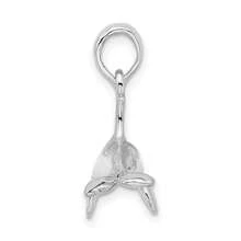 925 Sterling Silver Textured 3D Killer Whale Pendant